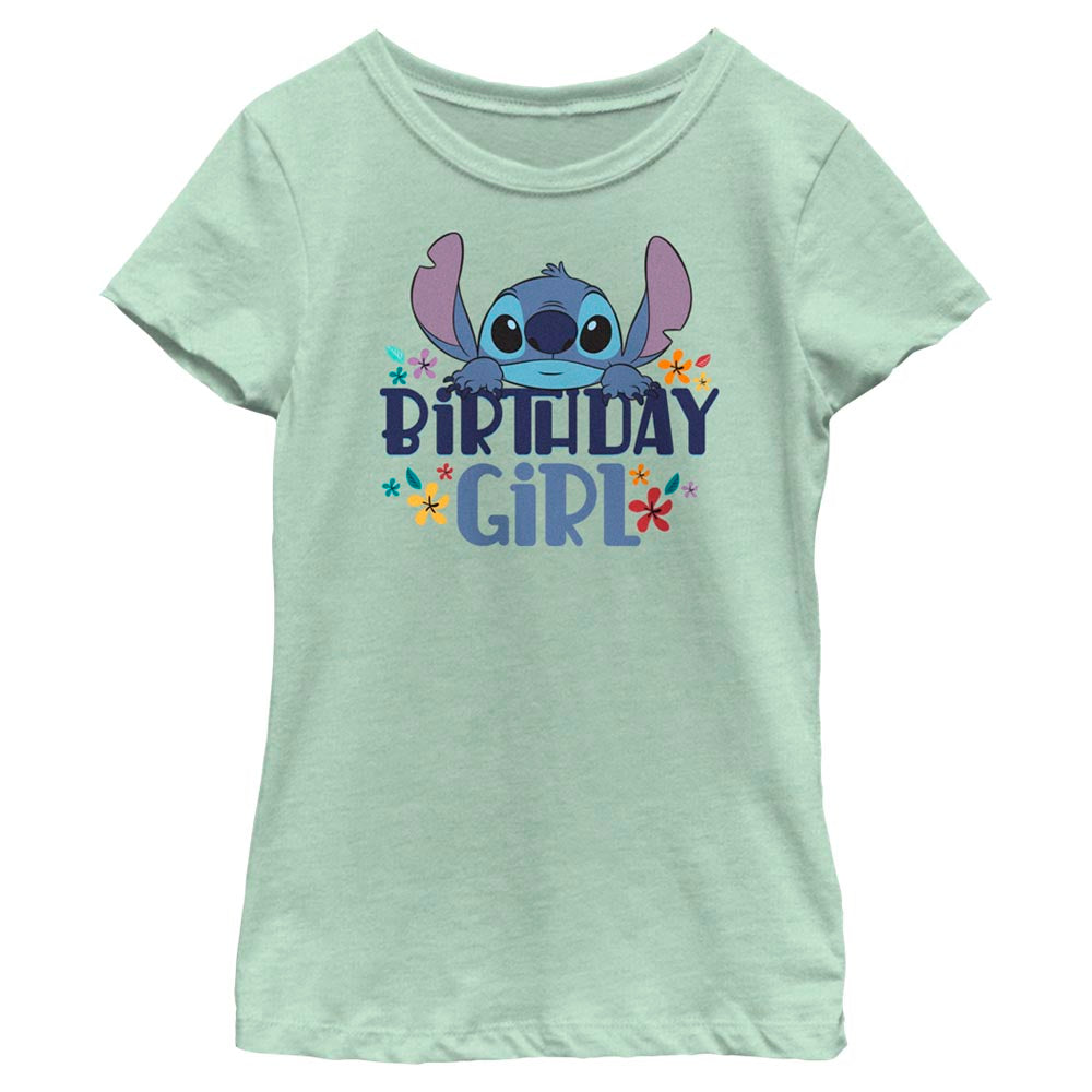 Girl's Disney Birthday Day Girl Stitch T-Shirt