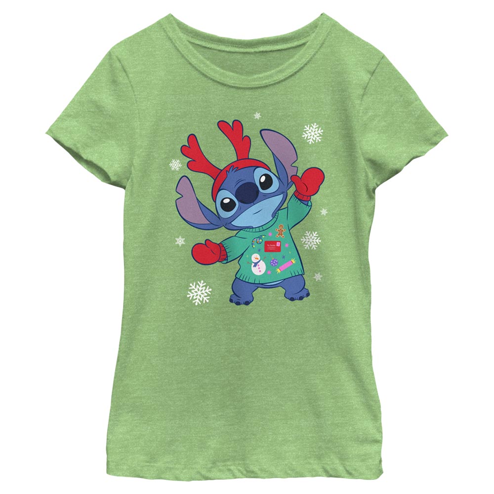 Girl's Disney Alien Winter Outfit Stitch T-Shirt