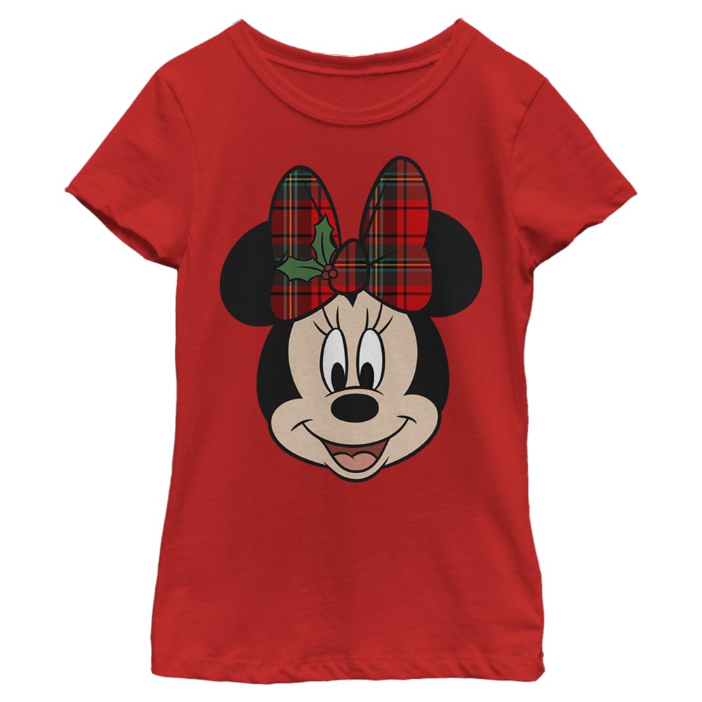 Girl's Disney Big Minnie Mouse Christmas Holiday T-Shirt