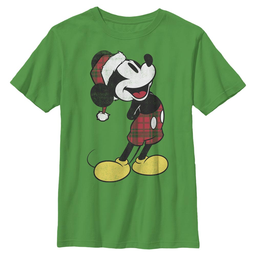Boy's Disney Plaid Mickey Mouse T-Shirt