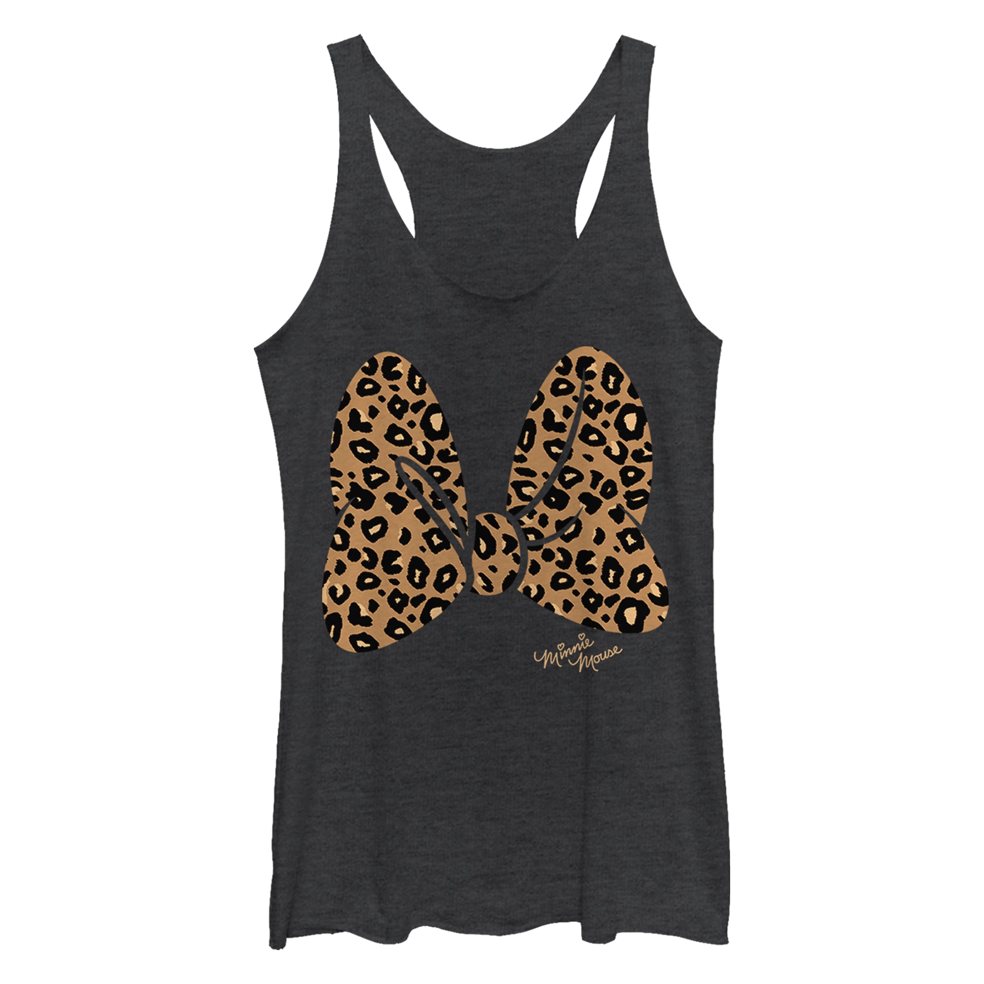 Junior's Disney Minnie Mouse Animal Print Bow Tank Top