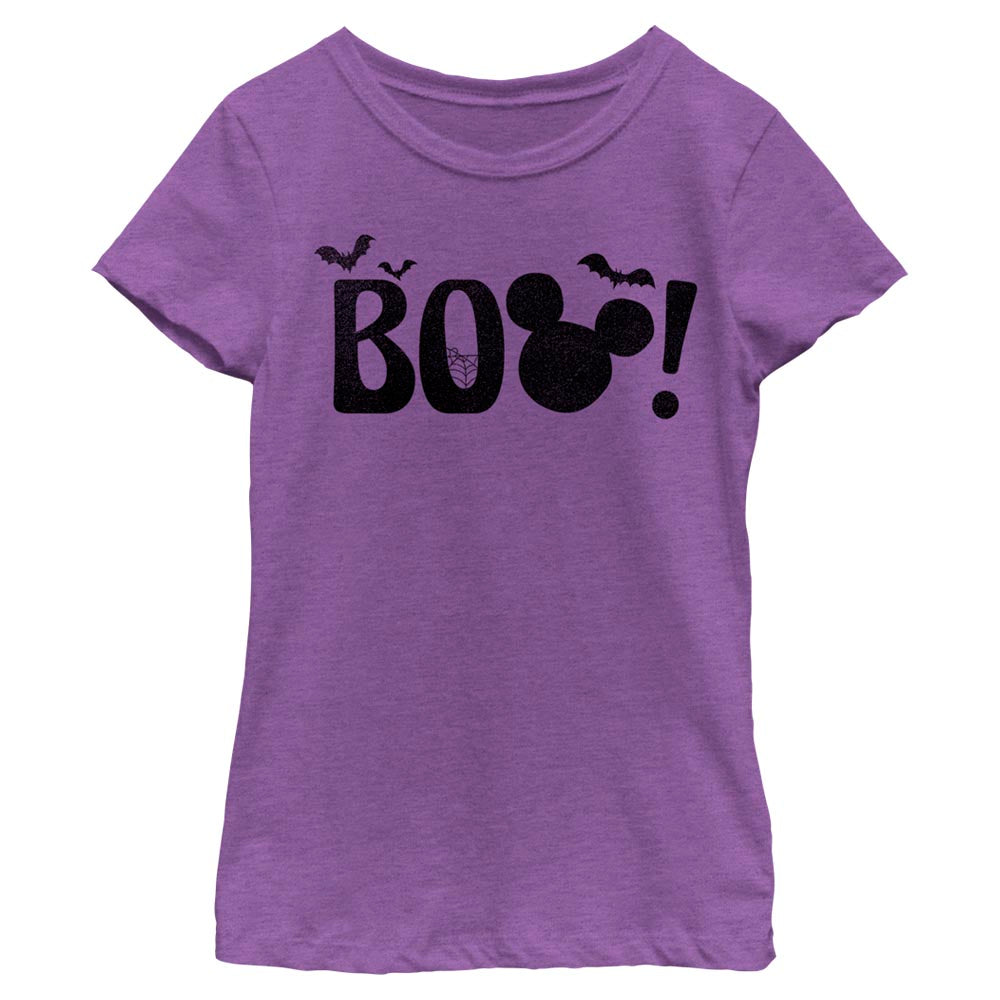 Girl's Disney Boo Spooky  Mickey Mouse Halloween T-Shirt
