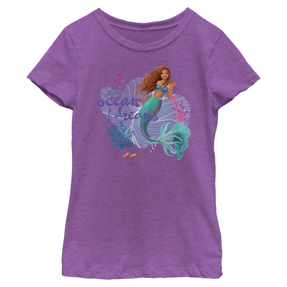 Girl's Disney Little Mermaid Ariel an Ocean of Dreams Scene T-Shirt