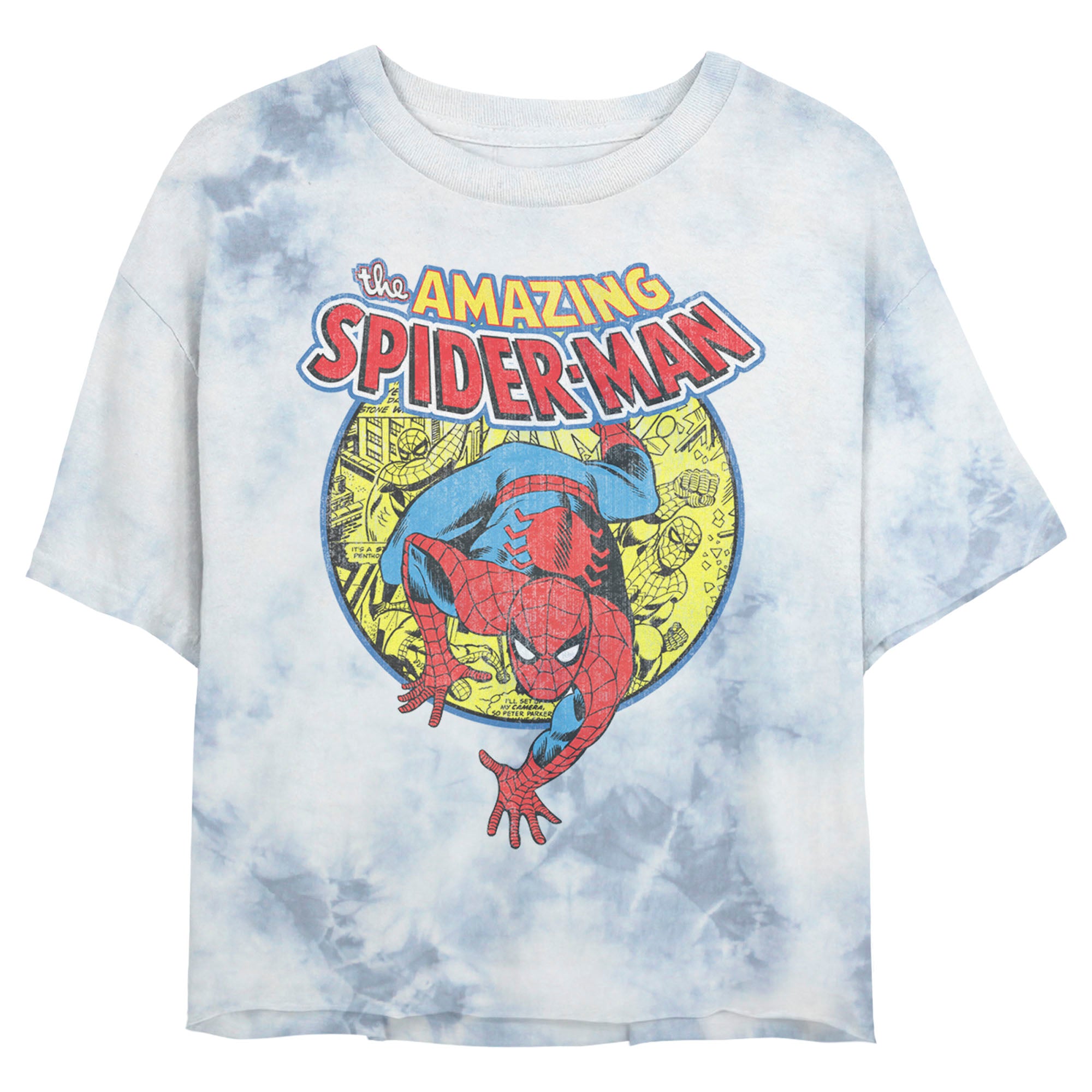 Junior's Marvel Spider-Man Urban Hero Bombard Tie-Dye T-Shirt