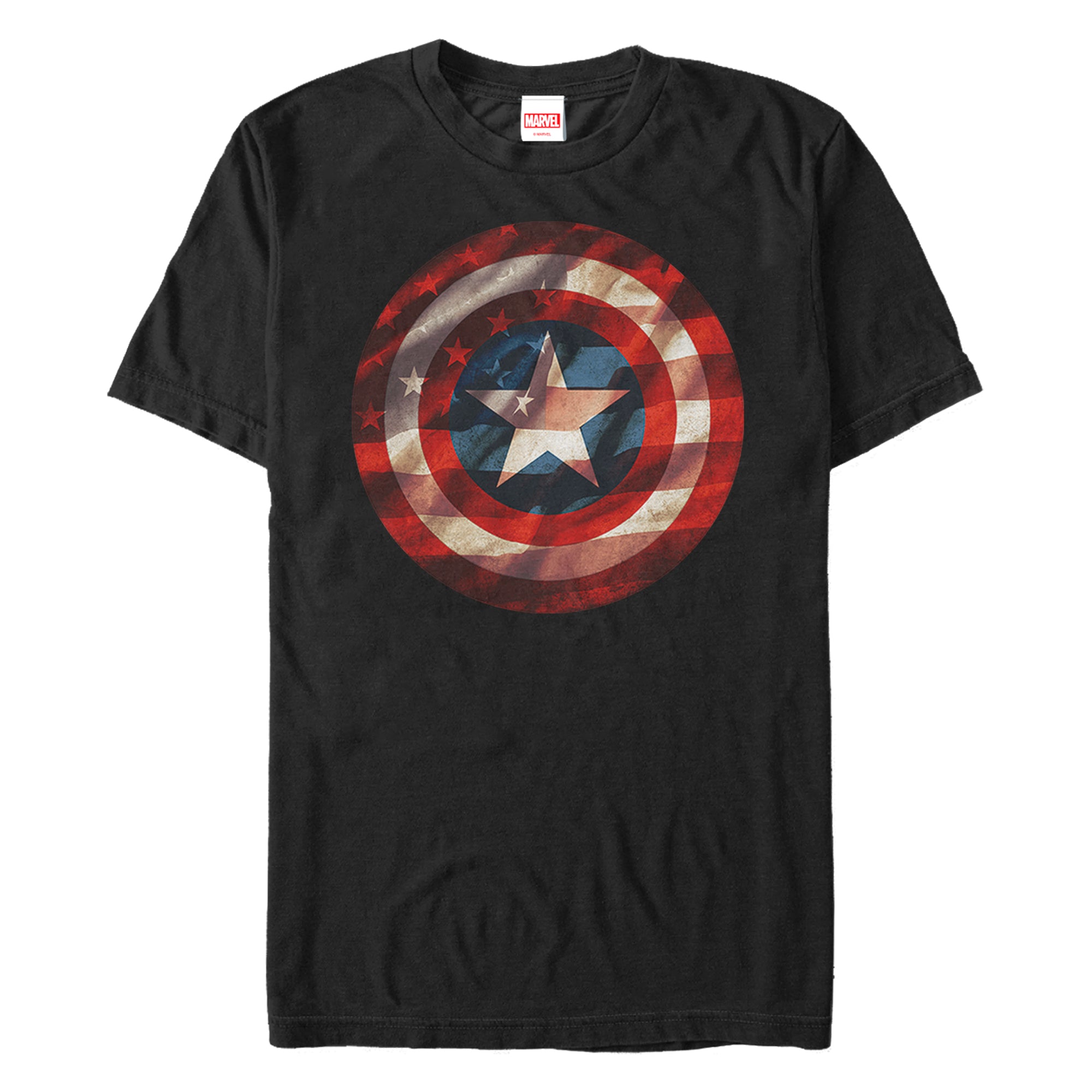 Men's Marvel Captain America Flag Shield T-Shirt