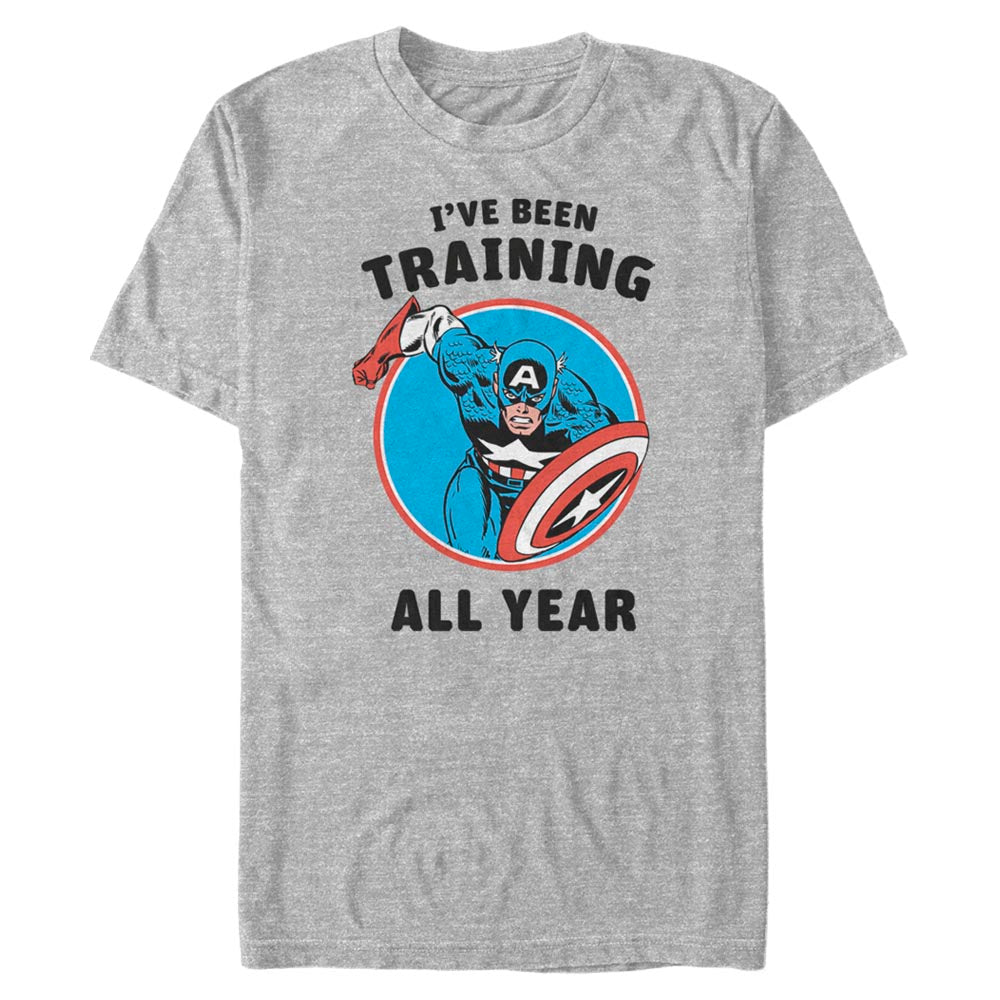 Men's Marvel Captain America Cap Year Training T-Shirt