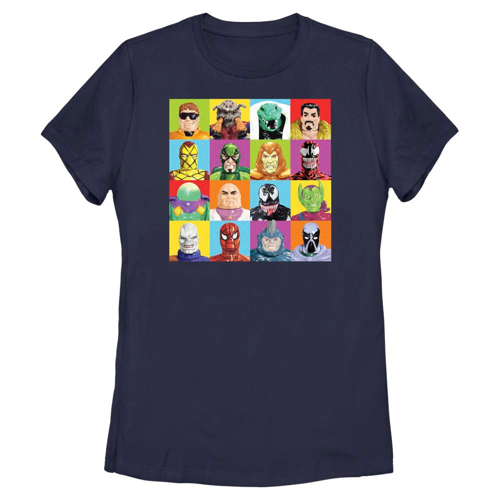 Women's Marvel SPIDER-MAN FIGURE SQUARES T-Shirt