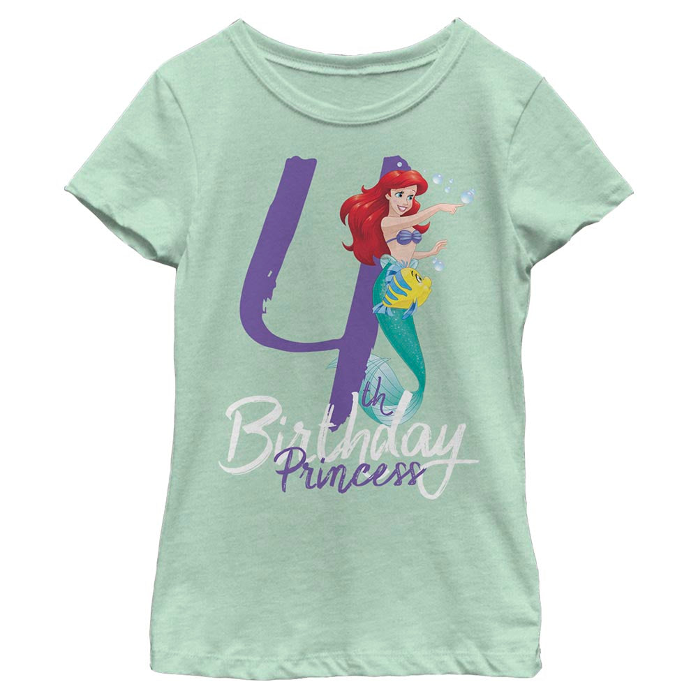 Girl's Disney 4th Birthday Mermaid Four T-Shirt