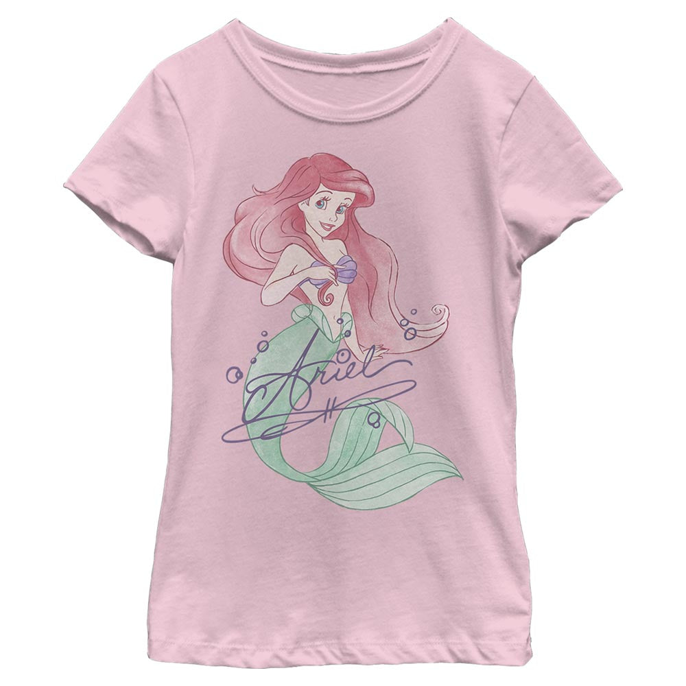 Girl's Disney Little Mermaid Signed Ariel T-Shirt